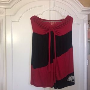 Strapless Razorback dress